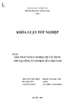 Giải pháp nâng cao hiệu quả sử dụng vốn tại công ty cổ phần sữa việt nam