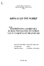 Giải pháp nâng cao hiệu quả sử dụng vốn tại công ty cổ phần vật tư và dịch vụ kỹ thuật hà nội