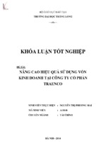 Nâng cao hiệu quả sử dụng vốn kinh doanh tại công ty cổ phần traenco