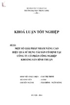 Một số giải pháp nhằm nâng cao hiệu quả sử dụng tài sản cố định tại công ty cổ phần công nghiệp khoáng sản bình thuận