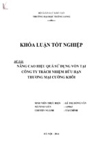 Nâng cao hiệu quả sử dụng vốn tại công ty tnhh thương mại cường khôi