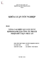 Nâng cao hiệu quả sản xuất kinh doanh tại công ty trách nhiệm hữu hạn nhất an