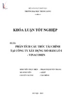 Phân tích cấu trúc tài chính công ty xây dựng mỏ hầm lò i   vinacomin