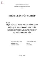 Một số giải pháp nhằm nâng cao hiệu quả hoạt động sản xuất kinh doanh cảu doanh nghiệp tư nhân thanh yên