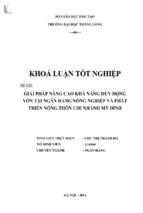 Giải pháp nâng cao khả năng huy động vốn tại ngân hàng nông nghiệp và phát triển nông thôn chi nhánh mỹ đình