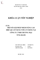 Một số giải pháp nhằm nâng cao hiệu quả sử dụng vốn lưu động tại công ty tnhh thướng mại   tùng bách