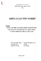 Nâng cao hiệu quả hoạt động kinh doanh tại công ty cổ phần đầu tư công nghệ và phát triển kỹ thuật việt nam