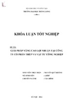 Giải pháp nâng cao lợi nhuận tại công ty cổ phần thép và vật tư công nghiệp