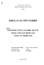 Giải pháp nâng cao hiệu quả sử dụng vốn lưu động tại công ty tnhh sam