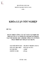 Hoàn thiện công tác kế toán tập hợp chi phí sản xuất và tính giá thành sản phẩm tại chi nhánh tdc 2 thuộc công ty cổ phần phát triển kỹ thuật xây dựng