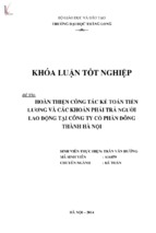 Hoàn thiện công tác kế toán tiền lương và các khoản phải trả người lao động tại công ty cổ phần đông thành hà nội