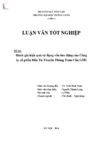 đánh giá hiệu quả sử dụng vốn lưu động ở công ty cổ phần đầu tư truyền thông toàn cầu gmi