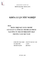 Hoàn thiện kế toán chi phí sản xuất và tính giá thành sản phẩm tại công ty tnhh phương nam việt nam