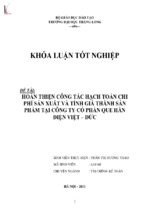 Hoàn thiện công tác hạch toán chi phí sản xuất và tính giá thành sản phẩm tại công ty cổ phần que hàn điện việt   đức