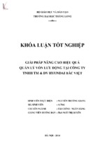 Giải pháp nâng cao hiệu quả quản lý vốn lưu động tại công ty tnhh tm&dv hyundai bắc việt