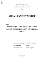 Hoàn thiện công tác kế toán tài sản cố định tại công ty cổ phần đá spilit