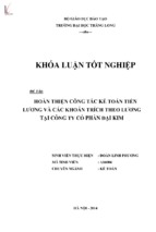 Hoàn thiện công tác kế toán tiền lương và các khoản trích theo lương tại công ty cổ phần đại kim