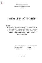 Hiệu quả sử dụng vốn lưu động tại công ty trách nhiệm hữu hạn một thành viên khảo sát thiết kế xây dựng điện