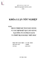 Hoàn thiện công tác kế toán bán hàng và xác định kết quả bán hàng tại công ty cổ phần sách và thiết bị giáo dục miền bắc