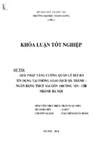 Giải pháp tăng cường quản lý rủi ro tín dụng tại phòng giao dịch hà thành   ngân hàng tmcp sài gòn thương tín   chi nhánh hà nội