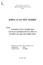 Giải pháp nâng cao hiệu quả sản xuất kinh doanh tại công ty cổ phần vật liệu hàn thiện phúc