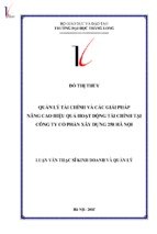 Quản lý tài chính và các giải pháp nâng cao hiệu quả hoạt động tài chính tại công ty cổ phần xây dựng 258 hà nội