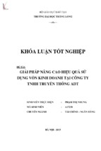 Giải pháp nâng cao hiệu quả sử dụng vốn kinh doanh tại công ty tnhh truyền thông adt