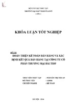 Hoàn thiện kế toán bán hàng và xác định kết quả bán hàng tại công ty cổ phần thương mại bài thơ