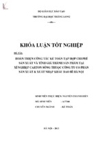 Hoàn thiện công tác kế toán tập hợp chi phí sản xuất và tính giá thành sản phẩm tại xí nghiệp carton sóng thuộc công ty cổ phần sản xuất và xuất nhập khẩu bao bì hà nội