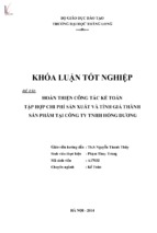 Hoàn thiện công tác kế toán tập hợp chi phí sản xuất và tính giá thành sản phẩm tại công ty tnhh hồng dương