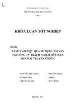 Nâng cao hiệu quả sử dụng tài sản tại công ty tnhh sơn mài truyền thống