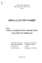 Nâng cao khả năng thanh toán tại công ty tnhh sam