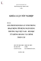 Giải pháp đảm bảo an ninh trong hoạt động tín dụng ngân hàng thương mại việt nam   bài học từ khủng hoảng tài chính toàn cầu