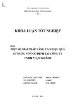 Một số giải pháp nâng cao hiệu quả sử dụng vốn cố định tại công ty tnhh ngọc khánh