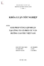 Giải pháp tăng lợi nhuận tại công ty cổ phần tư vấn đường cao tốc việt nam