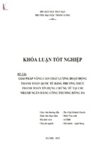 Giải pháp nâng cao chất lượng hoạt động thanh toán quốc tế bằng phương thức thanh toán tín dụng chứng từ tại chi nhánh ngân hàng công thương đống đa