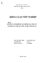 đánh giá tình hình tài chính tại công ty cổ phần kỹ thuật công nghệ thái hưng