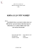 Giải pháp nâng cao chất lượng cho vay tiêu dùng tại ngân hàng thương mại cổ phần đầu tư và phát triển việt nam   chi nhánh thành đô