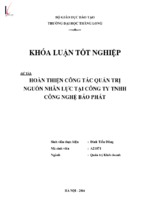 Hoàn thiện công tác quản trị nguồn nhân lực tại công ty tnhh công nghệ bảo phát