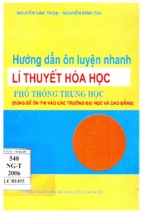 Hướng dẫn ôn luyện nhanh lý thuyết hóa học thpt (nxb đại học quốc gia)   nguyễn văn thoại, 216 trang