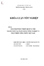 Giải pháp phát triển dịch vụ thẻ thanh toán tại ngân hàng nông nghiệp và phát triển nông thôn việt nam