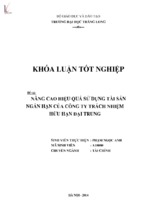 Nâng cao hiệu quả sử dụng tài sản ngắn hạn của công ty trách nhiệm hữu hạn đại trung