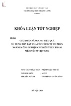 Giải pháp nâng cao hiệu quả sử dụng đòn bẩy của các công ty cổ phần công nghiệp chế biến thực phẩm niêm yết ở việt nam