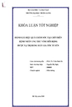 đánh giá hiệu quả chăm sóc tại chỗ trên bệnh nhân ung thư vòm mũi họng được xạ trị bằng máy gia tốc tuyến