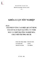 Giải pháp nâng cao hiệu quả sử dụng tài sản ngắn hạn tại công ty tnhh máy và thiết bị công nghiệp hóa chất môi trường mecie