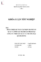 Hoàn thiện kế toán tập hợp chi phí sản xuất và tính giá thành sản phẩm tại công ty tnhh sản xuất và thương mại quảng dung