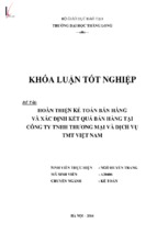 Hoàn thiện kế toán bán hàng và xác định kết quả bán hàng tại công ty tnhh thương mại và dịch vụ tmt việt nam