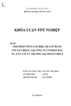 Giải pháp nâng cao hiệu quả sử dụng vốn lưu động tại công ty cổ phần đầu tư, xây lắp và thương mại hồng phát