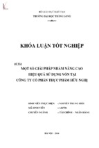 Một số giải pháp nhằm nâng cao hiệu quả sử dụng vốn tại công ty cổ phần thực phẩm hữu nghị