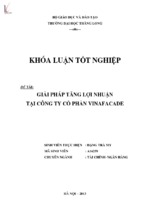 Giải pháp tăng lợi nhuận tại công ty cổ phần vinafacade